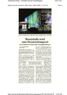 2019-01-17 Tennishalle wird zum Veranstaltungsort BNN